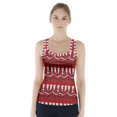 Bearded Santa Pattern Racer Back Sports Top by bloomingvinedesign