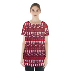 Bearded Santa Pattern Skirt Hem Sports Top by bloomingvinedesign