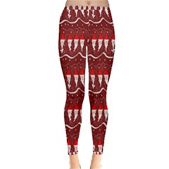 Bearded Santa Pattern Inside Out Leggings by bloomingvinedesign