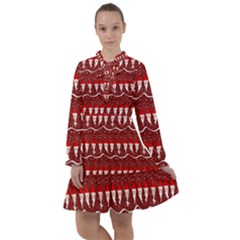 Bearded Santa Pattern All Frills Chiffon Dress by bloomingvinedesign