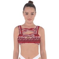 Bearded Santa Pattern Bandaged Up Bikini Top by bloomingvinedesign