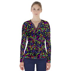 Ab 147 V-neck Long Sleeve Top by ArtworkByPatrick