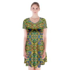 Ab 152 Short Sleeve V-neck Flare Dress by ArtworkByPatrick