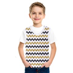 Black And Gold Glitters Zigzag Retro Pattern Golden Metallic Texture Kids  Sportswear by genx