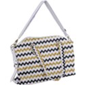 Black and Gold Glitters Zigzag Retro Pattern Golden metallic texture Canvas Crossbody Bag View1