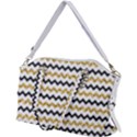 Black and Gold Glitters Zigzag Retro Pattern Golden metallic texture Canvas Crossbody Bag View2