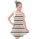 Black and Gold Glitters Zigzag Retro Pattern Golden metallic texture Kids  Tie Up Tunic Dress View1