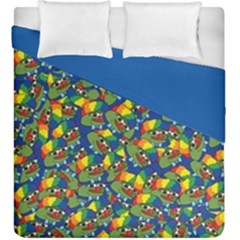 Clown World Pepe The Frog Honkhonk Meme Kekistan Funny Pattern Blue  Duvet Cover Double Side (king Size) by snek