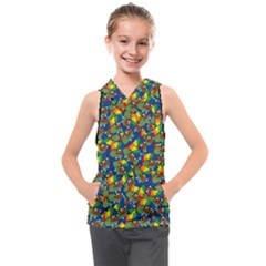 Clown World Pepe The Frog Honkhonk Meme Kekistan Funny Pattern Blue  Kids  Sleeveless Hoodie by snek