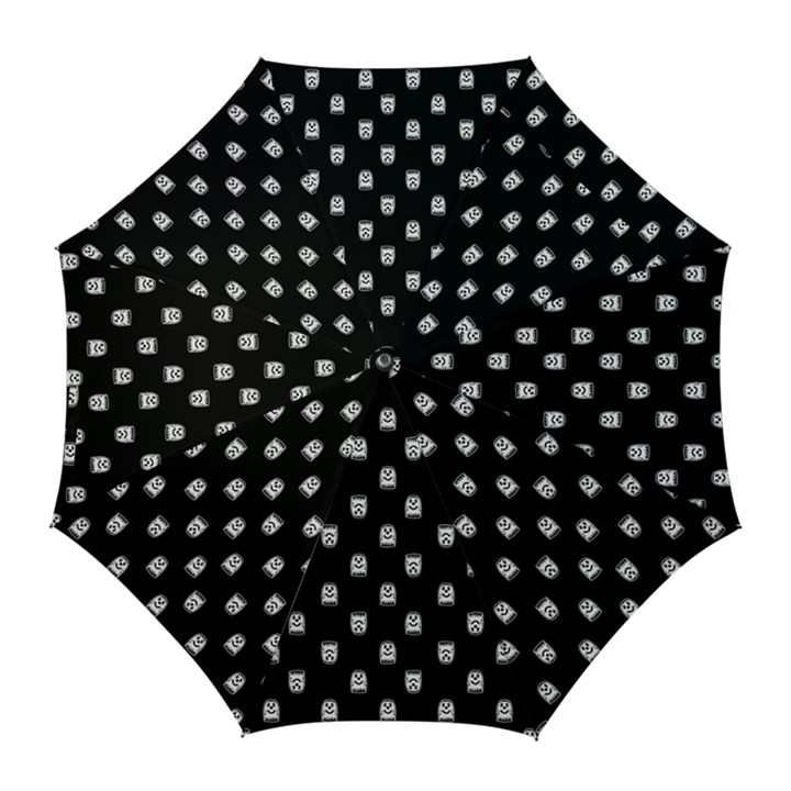 Sketchy Cartoon Ghost Drawing Motif Pattern Golf Umbrellas