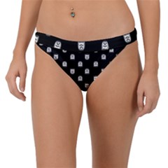 Sketchy Cartoon Ghost Drawing Motif Pattern Band Bikini Bottom