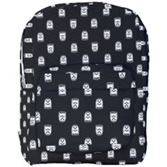 Sketchy Cartoon Ghost Drawing Motif Pattern Full Print Backpack