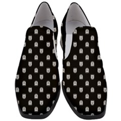 Sketchy Cartoon Ghost Drawing Motif Pattern Women Slip On Heel Loafers