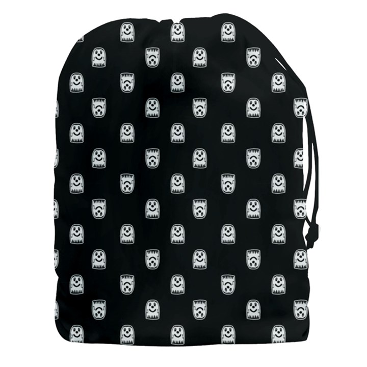 Sketchy Cartoon Ghost Drawing Motif Pattern Drawstring Pouch (3XL)