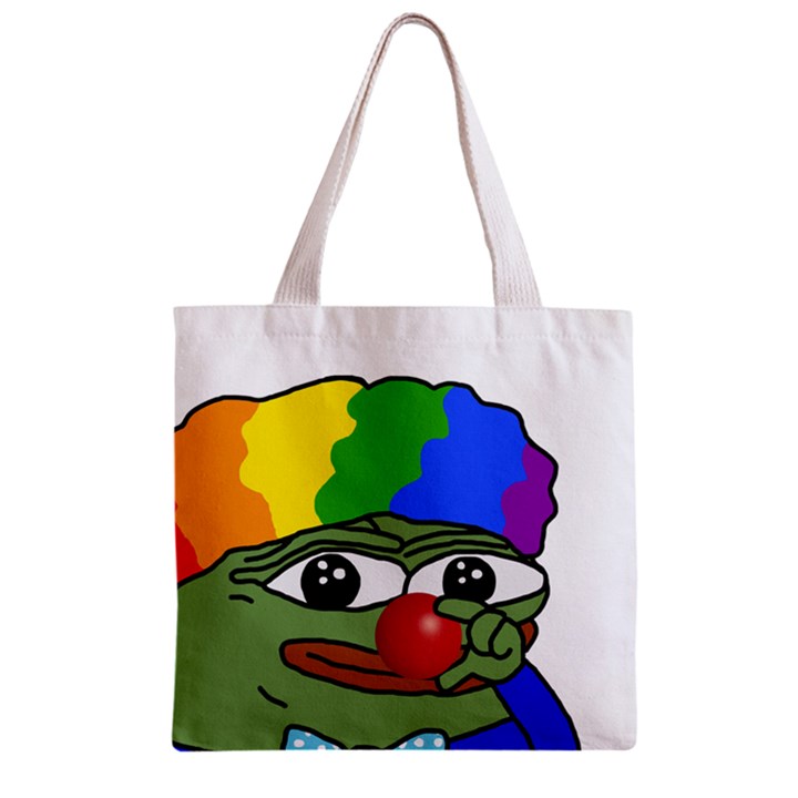 Clown World Pepe The Frog Honkhonk Meme Kekistan Funny Zipper Grocery Tote Bag