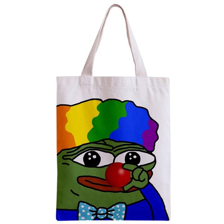 Clown World Pepe The Frog Honkhonk Meme Kekistan Funny Zipper Classic Tote Bag