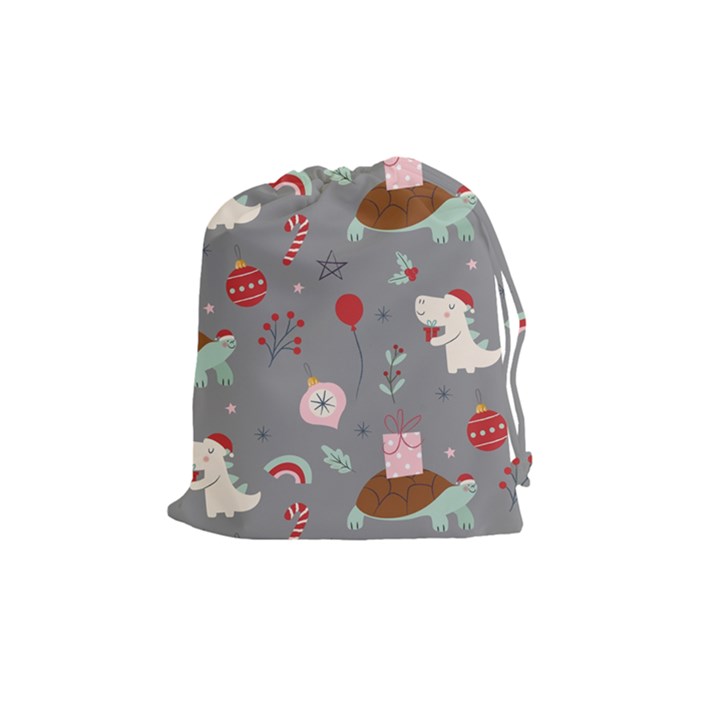 Funny Christmas Pattern Drawstring Pouch (Medium)