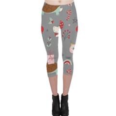 Funny Christmas Pattern Capri Leggings  by Vaneshart