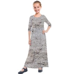 Sand Abstract Kids  Quarter Sleeve Maxi Dress by Fractalsandkaleidoscopes