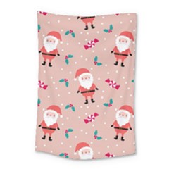 Cute Christmas Santa Seamless Pattern Small Tapestry by Vaneshart