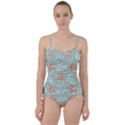 Cute Fox Christmas Winter Seamless Pattern Sweetheart Tankini Set View1