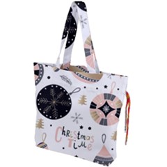 Christmas Time Drawstring Tote Bag by Vaneshart