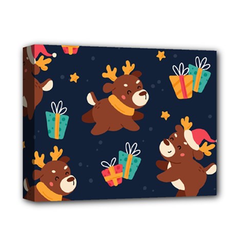 Colorful Funny Christmas Pattern Deluxe Canvas 14  X 11  (stretched) by Vaneshart