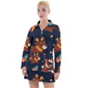 Colorful Funny Christmas Pattern Women s Long Sleeve Casual Dress View1