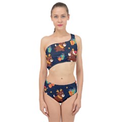 Colorful Funny Christmas Pattern Spliced Up Two Piece Swimsuit by Vaneshart