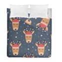 Cute Deer Heads Seamless Pattern Christmas Duvet Cover Double Side (Full/ Double Size) View1