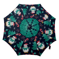 Colorful Funny Christmas Pattern Hook Handle Umbrellas (large) by Vaneshart