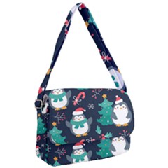 Colorful Funny Christmas Pattern Courier Bag by Vaneshart