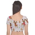 Christmas Seamless Pattern With Reindeer Velvet Short Sleeve Crop Top  View2