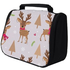 Christmas Seamless Pattern With Reindeer Full Print Travel Pouch (big) by Vaneshart