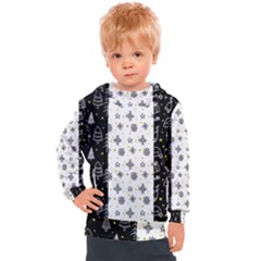 Black Golden Christmas Pattern Collection Kids  Hooded Pullover