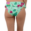 Funny Christmas Pattern Background Frill Bikini Bottom View2