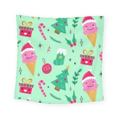 Funny Christmas Pattern Background Square Tapestry (small) by Vaneshart