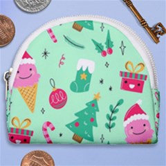 Funny Christmas Pattern Background Horseshoe Style Canvas Pouch by Vaneshart