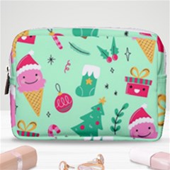 Funny Christmas Pattern Background Make Up Pouch (medium)