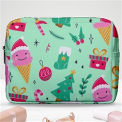 Funny Christmas Pattern Background Make Up Pouch (large) by Vaneshart