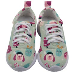 Pattern Funny Christmas Ho Ho Ho Kids Athletic Shoes by Vaneshart