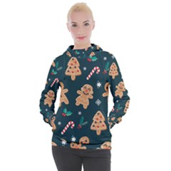 Colourful Funny Christmas Pattern Women s Hooded Pullover