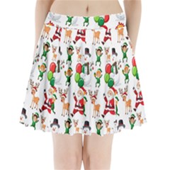 Seamless Pattern Christmas Pleated Mini Skirt by Vaneshart