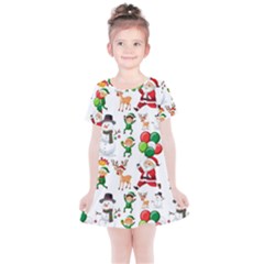 Seamless Pattern Christmas Kids  Simple Cotton Dress by Vaneshart