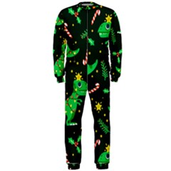 Christmas Funny Pattern Dinosaurs Onepiece Jumpsuit (men)  by Vaneshart