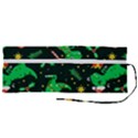 Christmas Funny Pattern Dinosaurs Roll Up Canvas Pencil Holder (M) View2