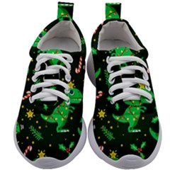 Christmas Funny Pattern Dinosaurs Kids Athletic Shoes by Vaneshart