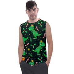 Christmas Funny Pattern Dinosaurs Men s Regular Tank Top by Vaneshart