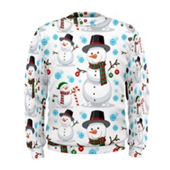 Christmas Snowman Seamless Pattern Men s Sweatshirt by Vaneshart