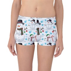 Christmas Snowman Seamless Pattern Boyleg Bikini Bottoms by Vaneshart